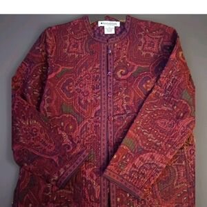 VTG Appleseed's Paisley Patterned Jacket Petite Medium Reversible Cottage NWOT